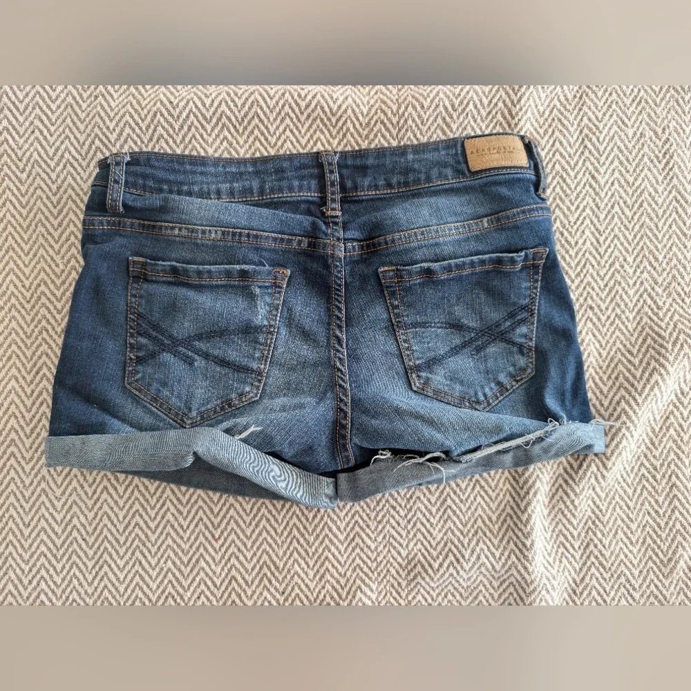 Aeropostale Ripped Blue Denim Shorts